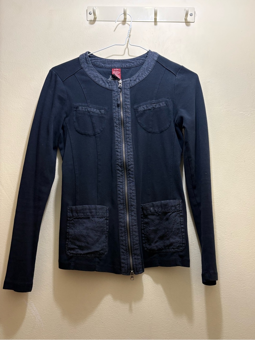 Women's Navy Zip-Front Cardigan Jacket by Olsen Europe